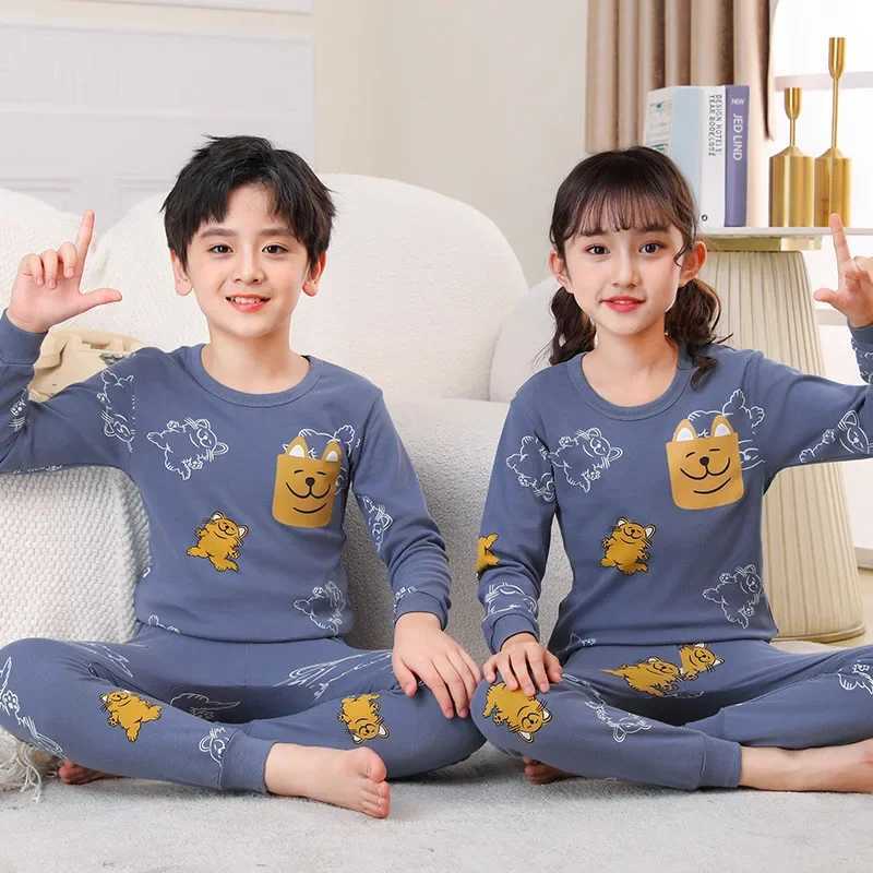 2024 New Girls Long sleeved Pajamas Childrens Christmas Pajamas Baby Cotton Pajamas Childrens Pajamas Girls Clothing Set Baby ClothingW240716