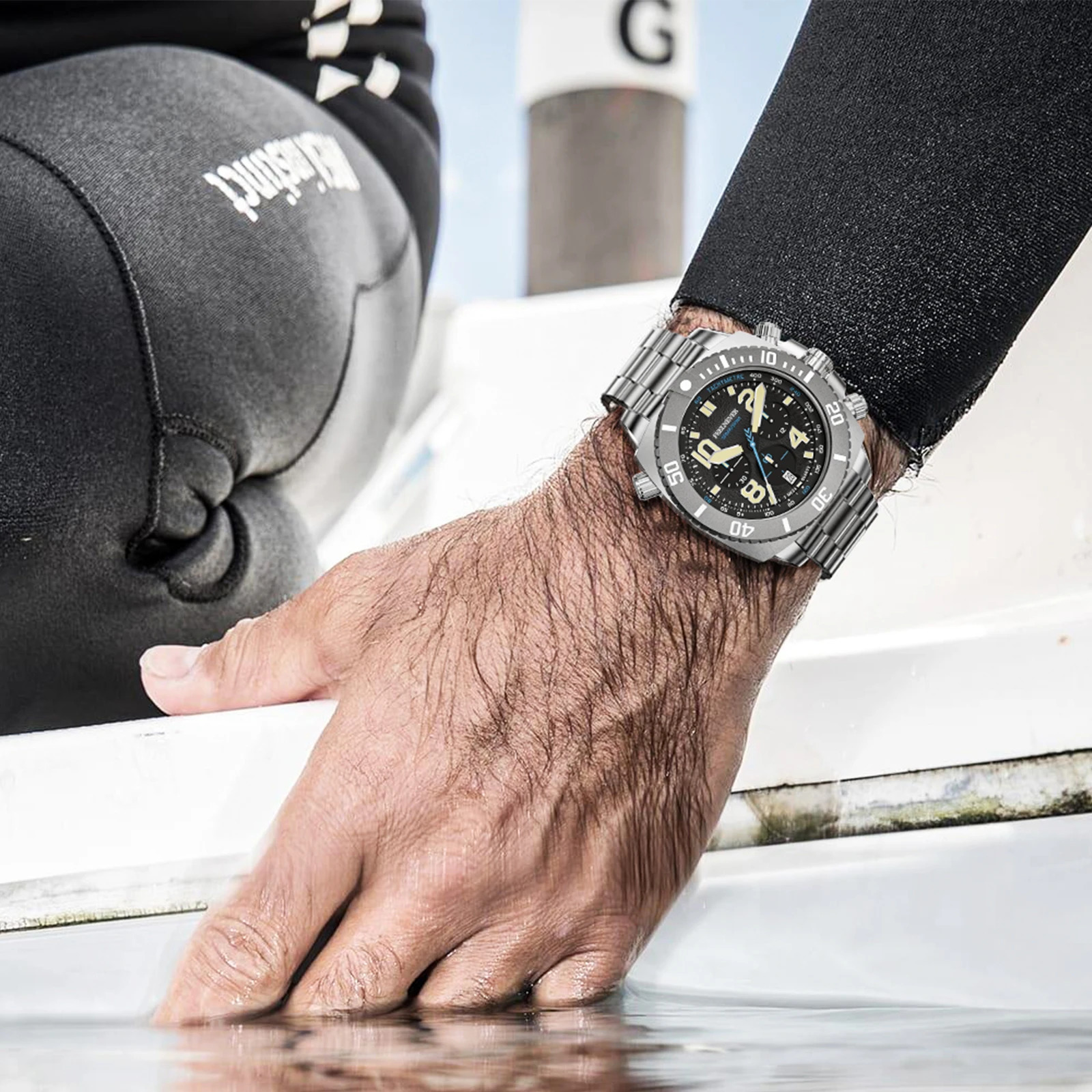 FeelNever Sport Automatic Mechanical Watch Stainless Steel Sapphire Crystal Watches Men Dive 500M Waterproof Clocks Reloj Hombre 240716