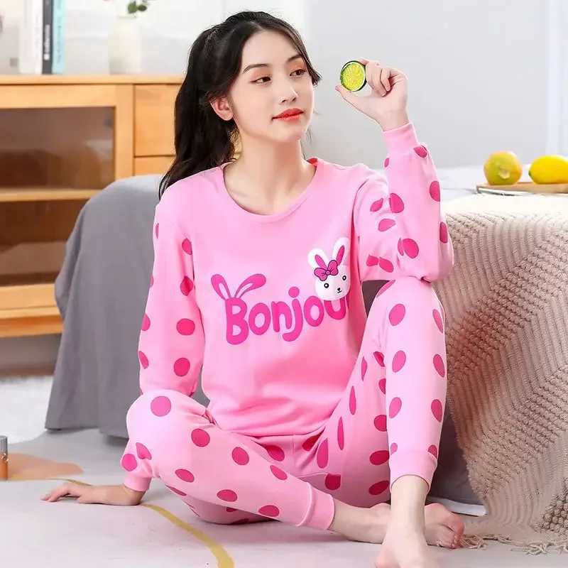 Winter Youth Childrens Pajamas 14 to 16 Year Old Boys Pajamas Animal Cat Childrens Pajamas Cartoon Girls Clothing SetW240716