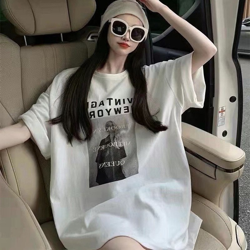 Free Shippingeuropean And American Haruku Street Loose Short-sleeved T-shirt Women's Korean Style Oversize Casual All-match Summer Top