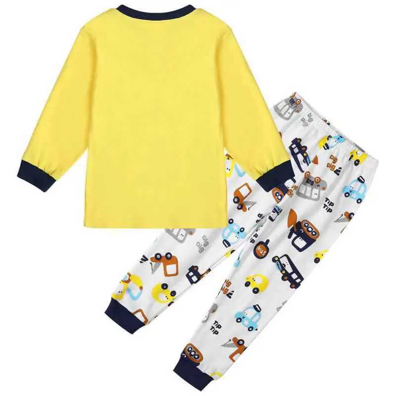 Spring and Autumn Childrens Pajama Set O-neck Cotton Childrens Pajama Cute Cartoon Childrens Pajama Set Girls and Boys Childrens ClothingW240716