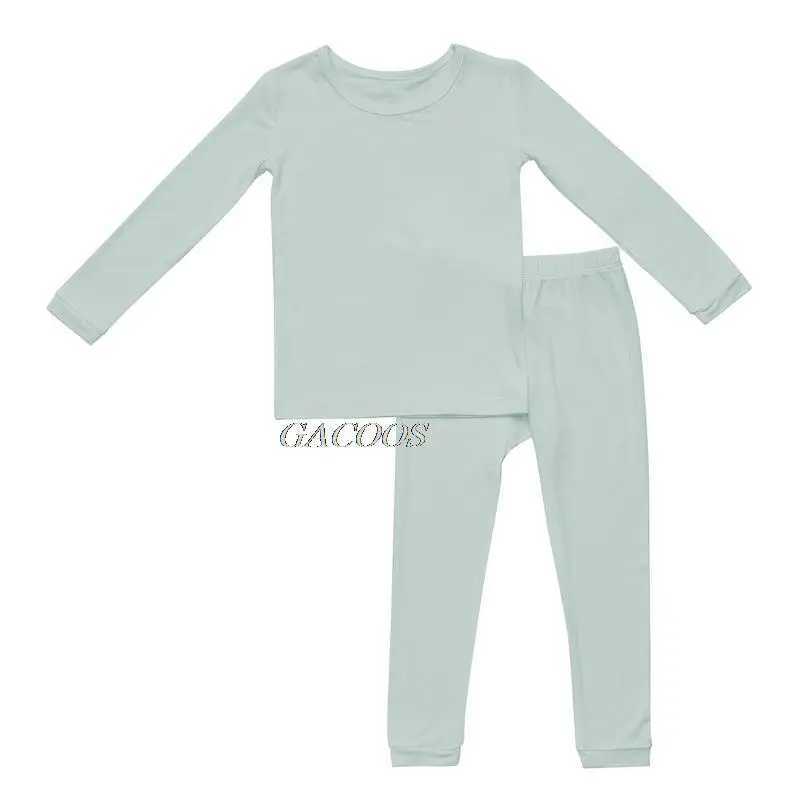 Childrens clothing bamboo fiber long sleeved baby girl boy pajamas 2-piece set childrens pajamas 1-6 years old childrens pajamasW240716