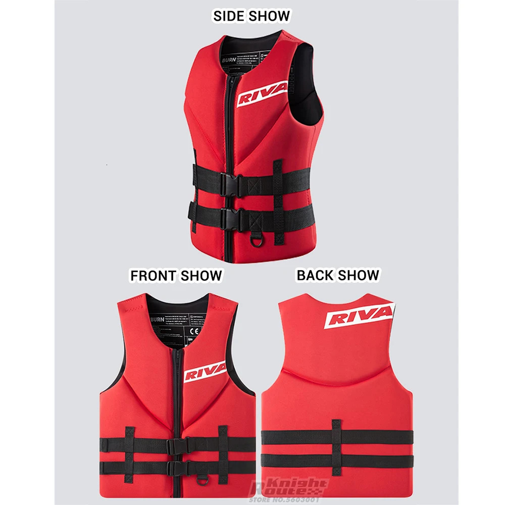 Life Jacket Adults Vest Surf Motorboats Ski Kayak Fishing Wakeboard Raft Rescue Boat Drifting Safety Swimming 240716