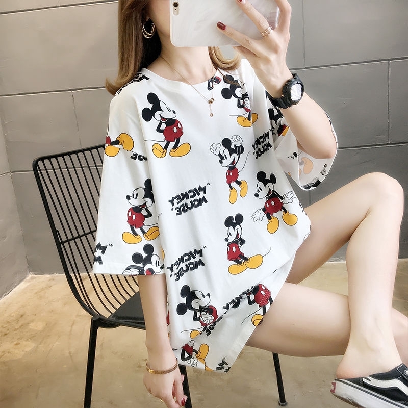 Large T-shirt Women's Short Loose Plus Size Half Sleeve Tops