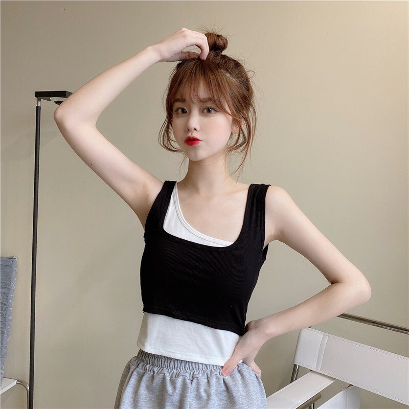 Outdoor yoga exercise vacation, two camisoles, strapless vest, summer backless plus size base shirt, women's outerwear