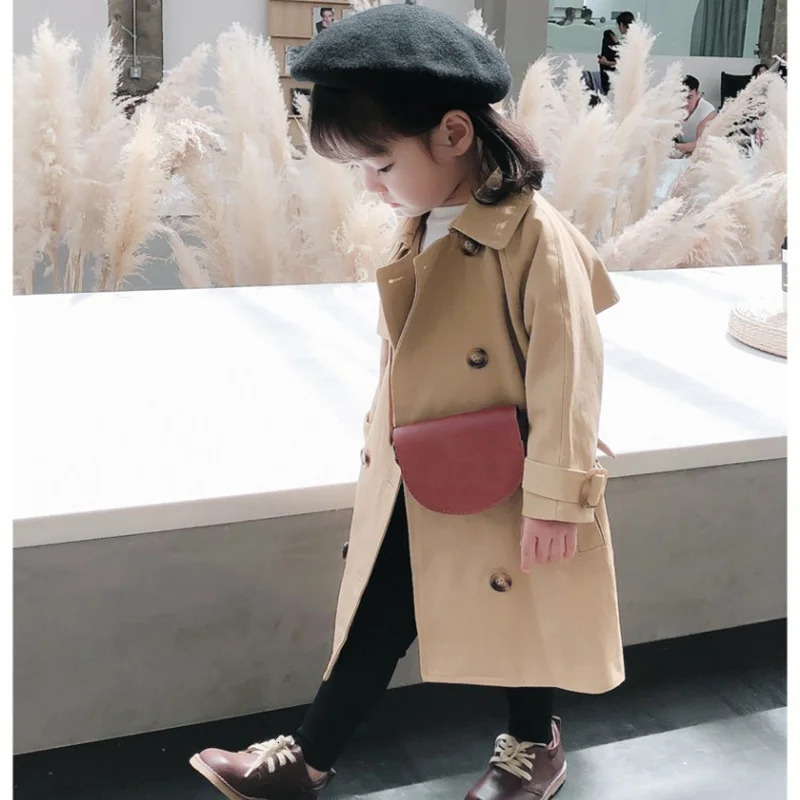 Outerwear Spring Autumn Childrens Fashion Girl Long coat Trench Toddler Baby Jacket girls clothing Windbreaker Kids Clothes 240711
