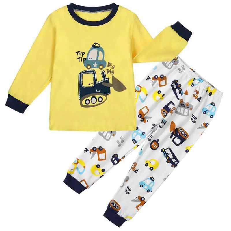 Spring and Autumn Childrens Pajama Set O-neck Cotton Childrens Pajama Cute Cartoon Childrens Pajama Set Girls and Boys Childrens ClothingW240716