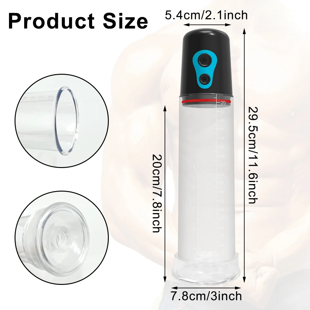 Electric Penis Pump Enlarger Vacuum Sex Toys for Men Male Masturbator Penile Bigger Trainer Enlargement 240711