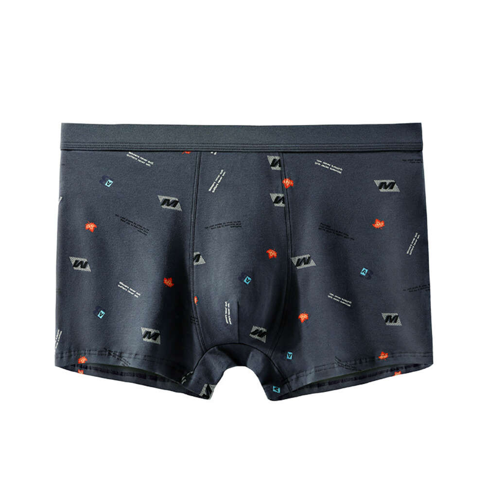 Plus Pure Cotton Underwear, Elastic Cotton, Plus Size Men's Flat Corner Pants, Printed Widened Fat Guy Underwear Underwear Men Mens Underwear Des