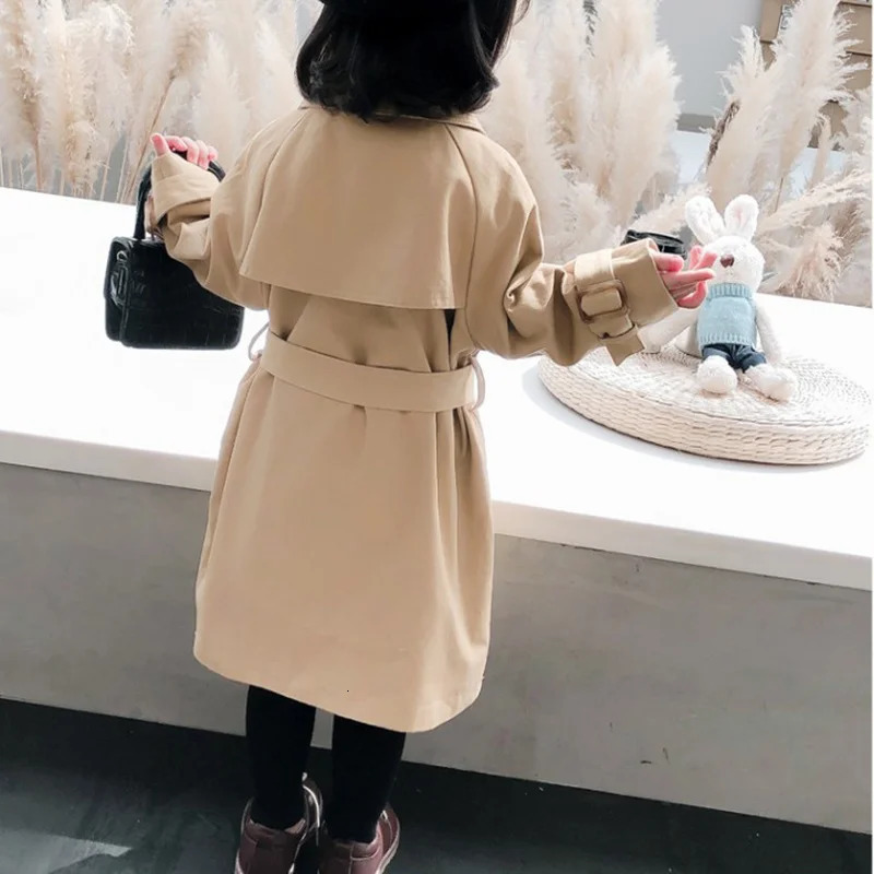 Outerwear Spring Autumn Childrens Fashion Girl Long coat Trench Toddler Baby Jacket girls clothing Windbreaker Kids Clothes 240711