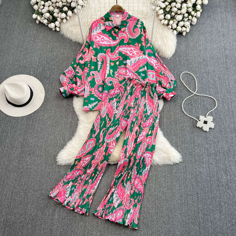 Scrubs for Women Uniform Designer Two Piece Set Women New Arrival Non-ironing Washable Show Thinness Long French Versatile Temperament Printing Sexy L