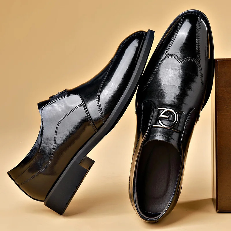 Men's Patent hot Leather Brogue Dress Shoes Formal Wedding Party Oxfords for Business & Office - 2024
