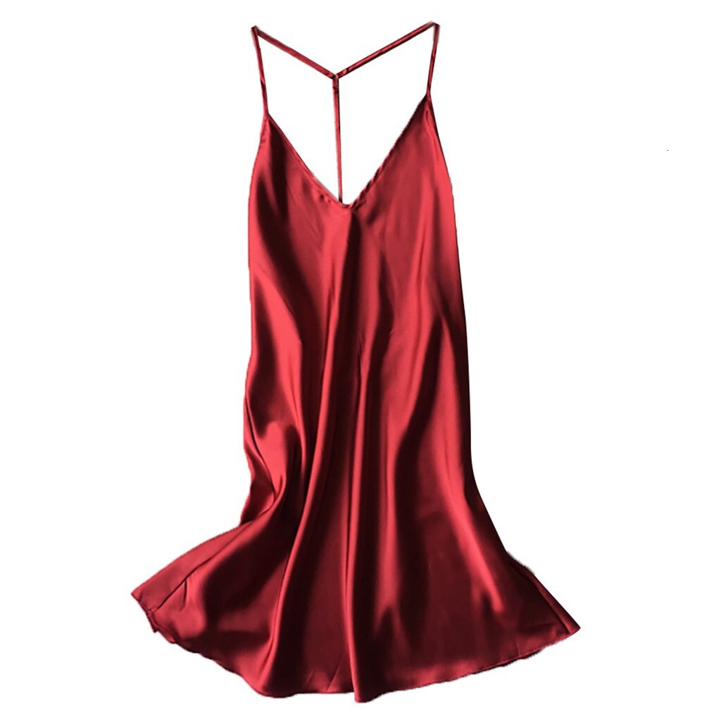 d n i e s Women Sexy Satin Sleepwear Babydoll Nightdress Pamas soft