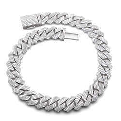 Bulky Prong Setting 20Mm 4 Rows Sterling Sier Iced Out VVS Moissanite Cuban Link Chain
