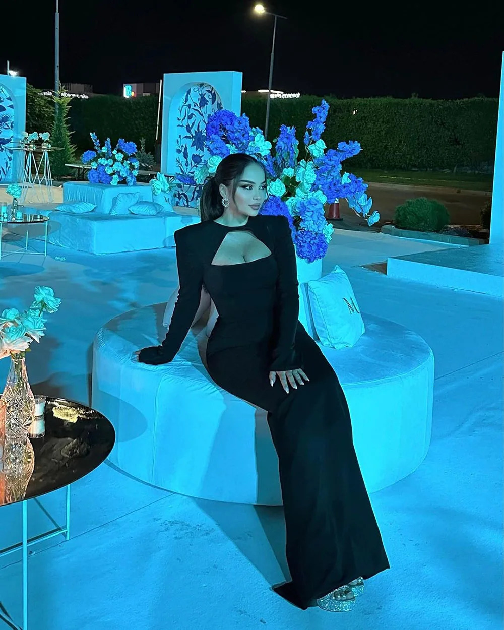 Msikoods Elegant Black Arabia Prom Dresses Mermaid Long Sleeves Muslim Formal Evening Dresses Women Party Gowns 2024 240709