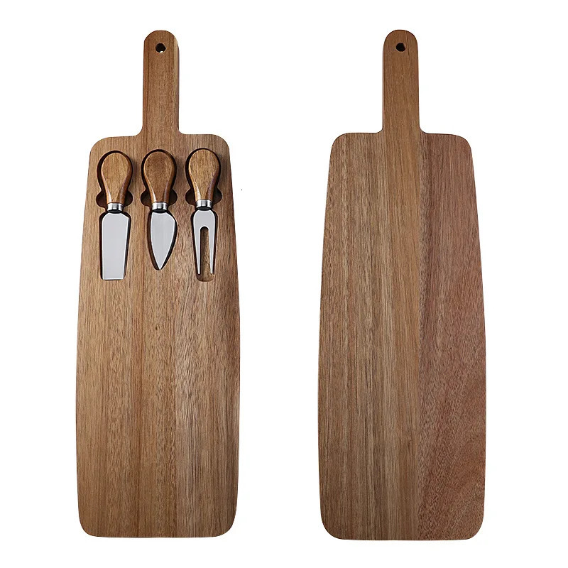 Acacia Cheese Board Set Knife Cutting Plate Steak 240717