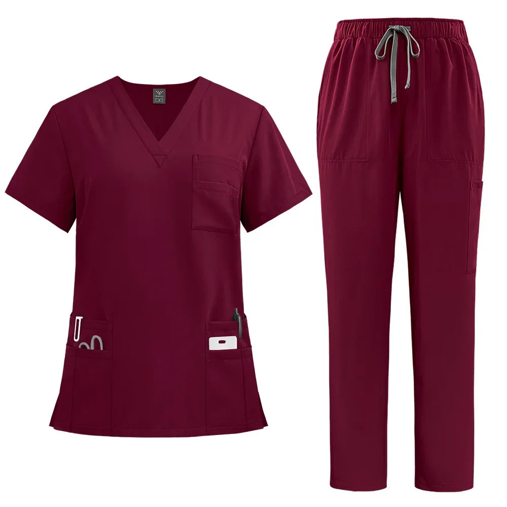 Slim Fit Scrubs Sets Women Uniforms Hospital Doctors Clothing Nurses Accessories Dental Clinic Beauty Salon Spa Workwear 240715
