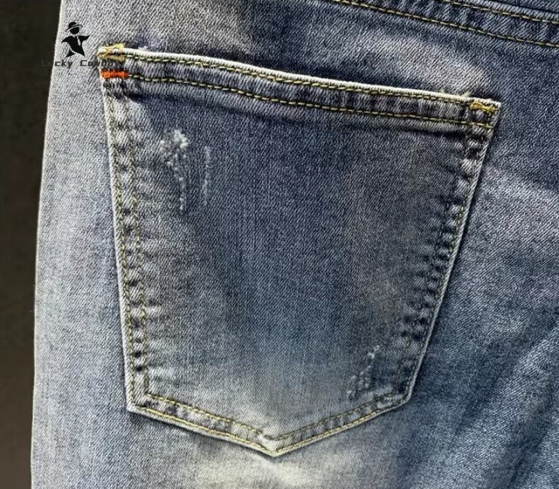 Denim summer quarter Korean style trendy slim shorts fashion high quality stretch men's pants