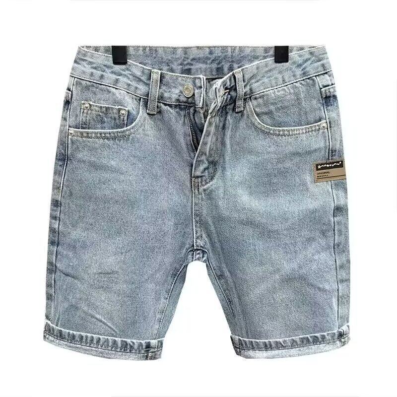 Simts Denim s Men's Summer New Retro Washed Knee Length Bermuda Male Short Jeans Streetwear
