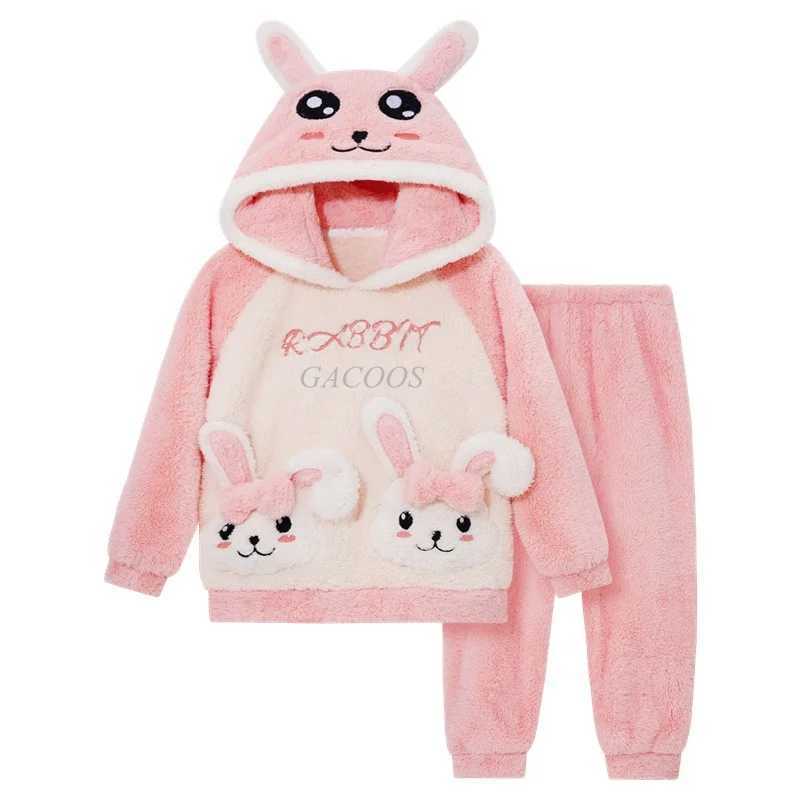 Thick Preschool Shark Pajama Hoodie Pajama Set Baby Girl Boy Pajama Winter Warm Childrens Pajama Childrens PajamaW240716