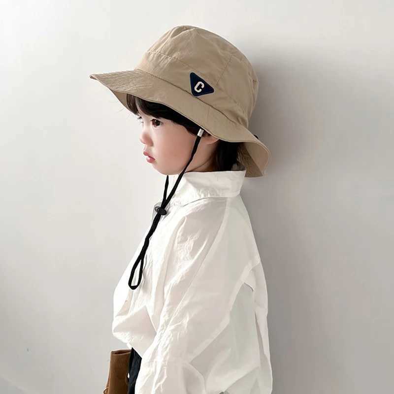 Caps Hats Korean Letter Quick Dry Thin Baby Fisherman Cap Summer Solid Color UV Protection Baby Boy Girl Bucket Hat Soft Kids Foldable Hat