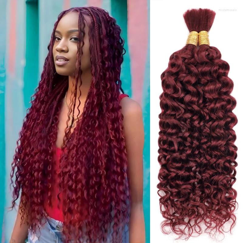 Water Wave Human Braiding Hair 100g Two Bundles/Pack Bulk For No Weft Micro 14-24 Inch