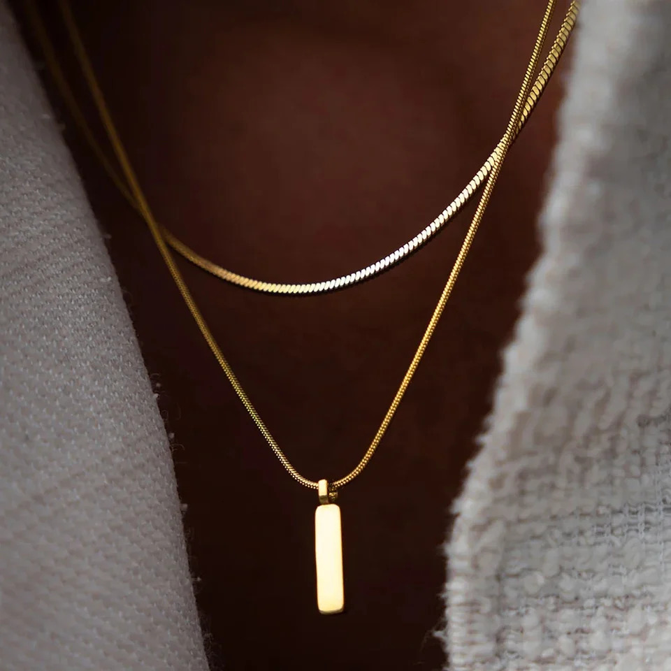 Mens jewelry simple and fashionable 1MM stainless steel collarbone chain non fading 10PCS jewelry wholesale 240719