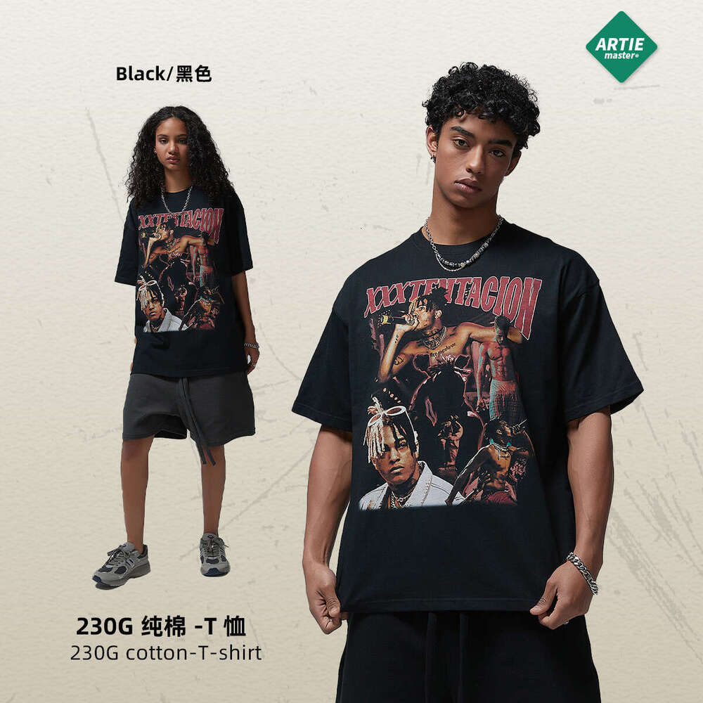 High Street Hip Hop Long Sleeve Tee Shirts Summer Printing Short Sleeve Pure Cotton Brushed Round Neck Plaid Chiffon Man Woman Tees Tops Solid Turtlen