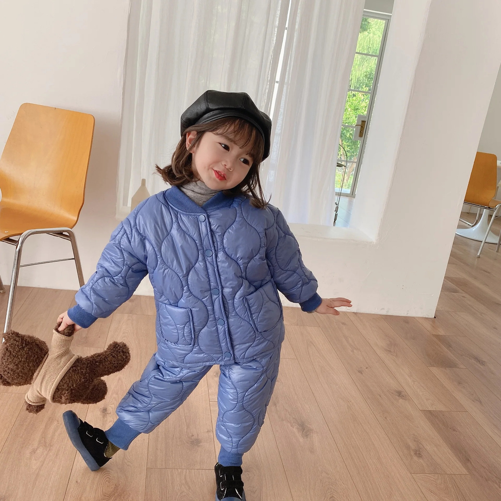 1-6 Years Old Kids Baby Winter Clothes Sets Boys Girls Warm Padded JacketPants 2 Pieces Suit Autumn Korean Casual Outfits 240713