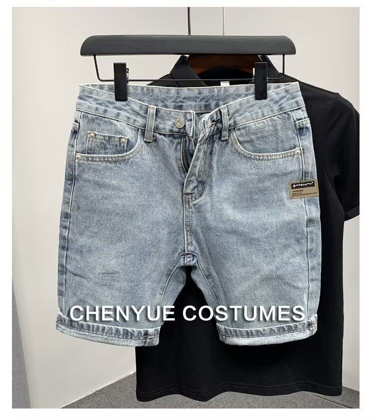 Simts Denim s Men's Summer New Retro Washed Knee Length Bermuda Male Short Jeans Streetwear