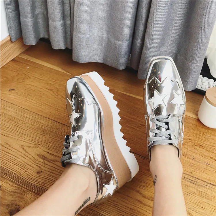 Womens sports shoes wedge basket 2024 platform tennis womens rose fashion thick bottom silver high lace fabric PU S 240719