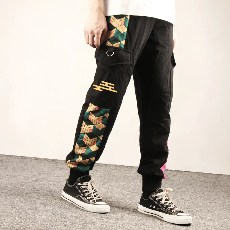 Anime COSPLAY Overalls Kamado Tanjirou Agatsuma Zenitsu Tomioka Giyuu Sweatpants Casual Cargo Pants Fashion Unisex 240715