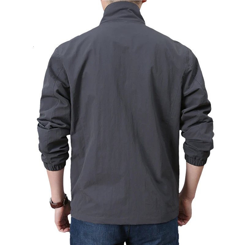 Autumn And Spring Mens Casual Jacket Outdoor Clothing Work Windproof Standing Collar Loose Baseball 240712