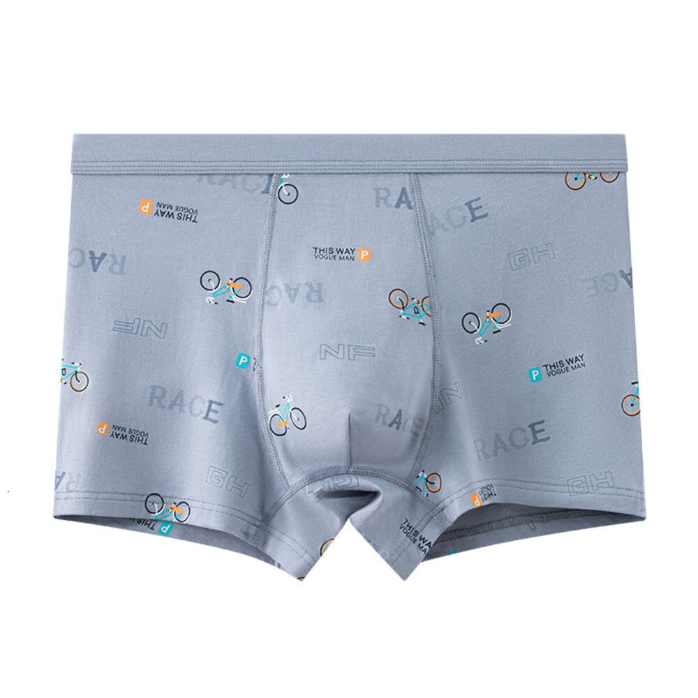 Fashionable Printed Underwear for Teenagers During Their Developmental Period, Men's U-shaped Protruding Large Space Cotton Student Boxer Shorts 