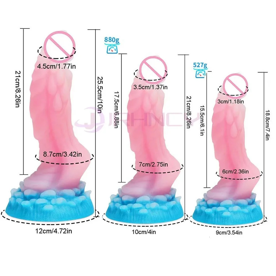 Luminous Anal Plug Animals Dildos For Women Men Butt With Suction Cup Silicone Beautiful Sex Toys 240711