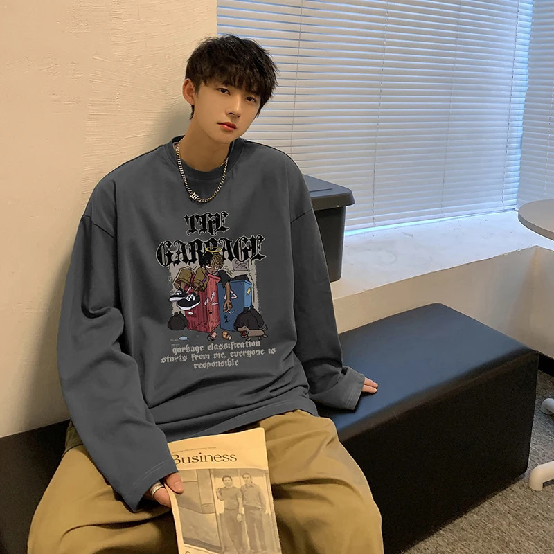 LAPPSTER Y2k Streetwear 90s Graphic T Shirt Harajuku Korean Fashions Long Sleeve Tees Cotton Oversized Loose Vintage Tshirt 240716