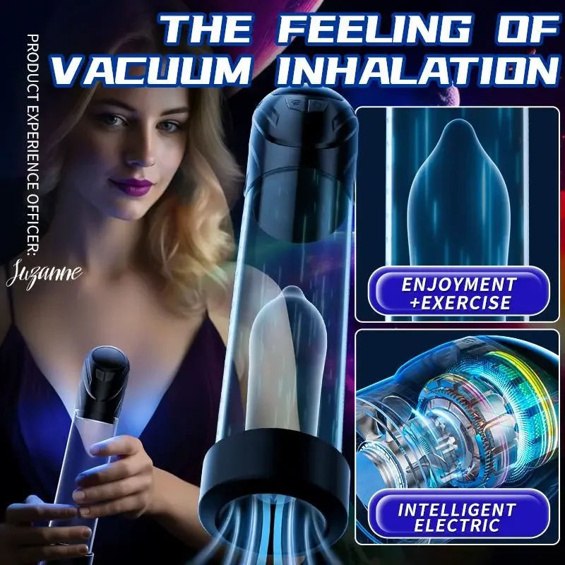 AAV Electric Penis Pump For Men Erection Amplifier Extender Vacuum Inhale Dick Masturbator Adult Sex Toys 240711