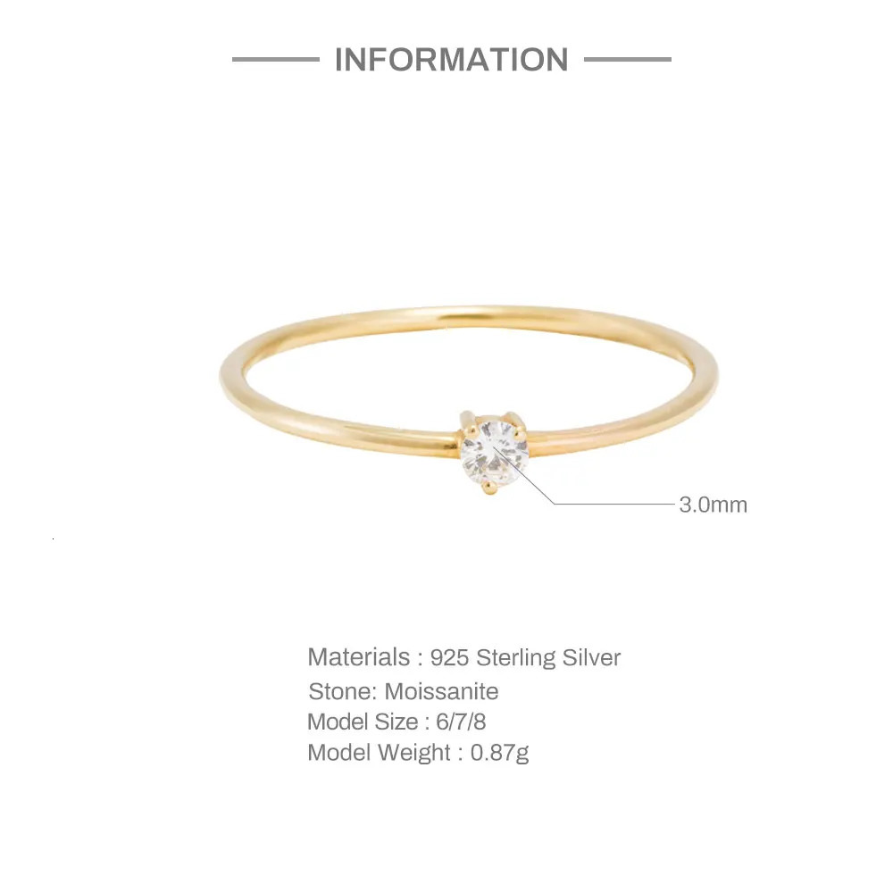 ROXI 18K Gold Plated Ring Suitable for Women 0.1ct Test D Molybdenum Diamond Card Ring Wedding Ring Engagement Bride Regular Ring 240805