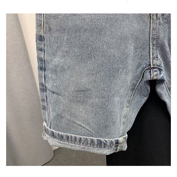 Simts Denim s Men's Summer New Retro Washed Knee Length Bermuda Male Short Jeans Streetwear