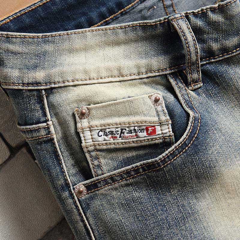 2024 new patchwork distressed denim for men's summer high street fashion brand five point shorts motorcycle zipper style