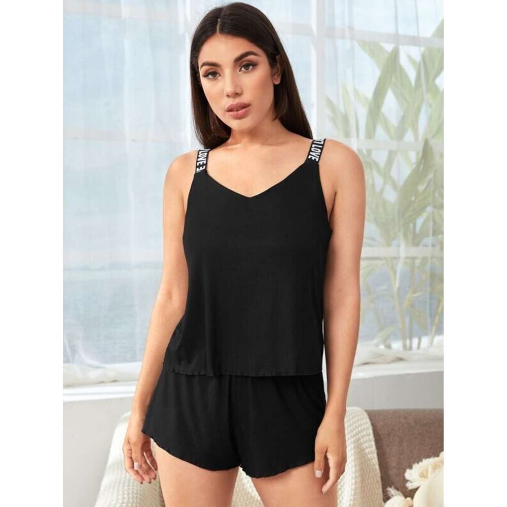 Women Sexy Nightweawr Cotton Sleepwear Sleeveless Pamas Summer Home Clothing Top and Shorts
