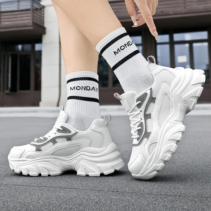 TUINANLE Sneakers Women Vulcanize Shoes Couple White Platform Thick Sole Running Casual Men Shoes Size 35-44 Tenis Feminino 240718