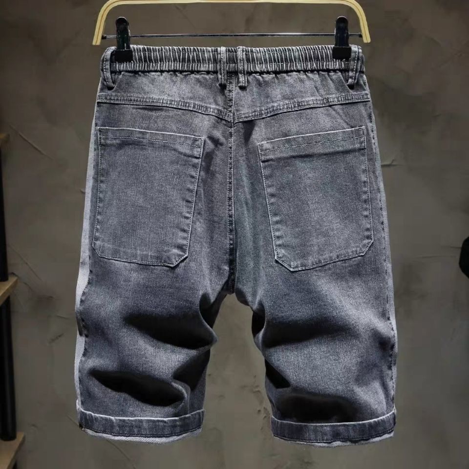 Men's Denim Shorts 2023 Summer Elastic Waist Korean Loose Thin Stretch New Fashion Jeans