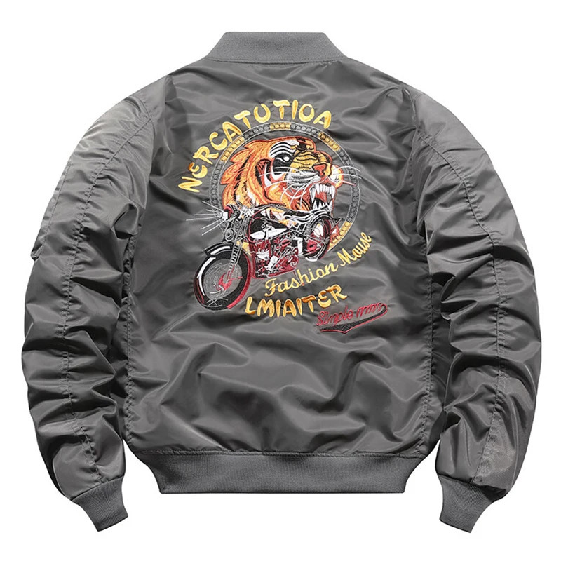 Spring Autumn Bomber Jacket Men Outdoor Pilot Military Baseball Tiger Embroidered Large Size Air Force Flight Coat 240712