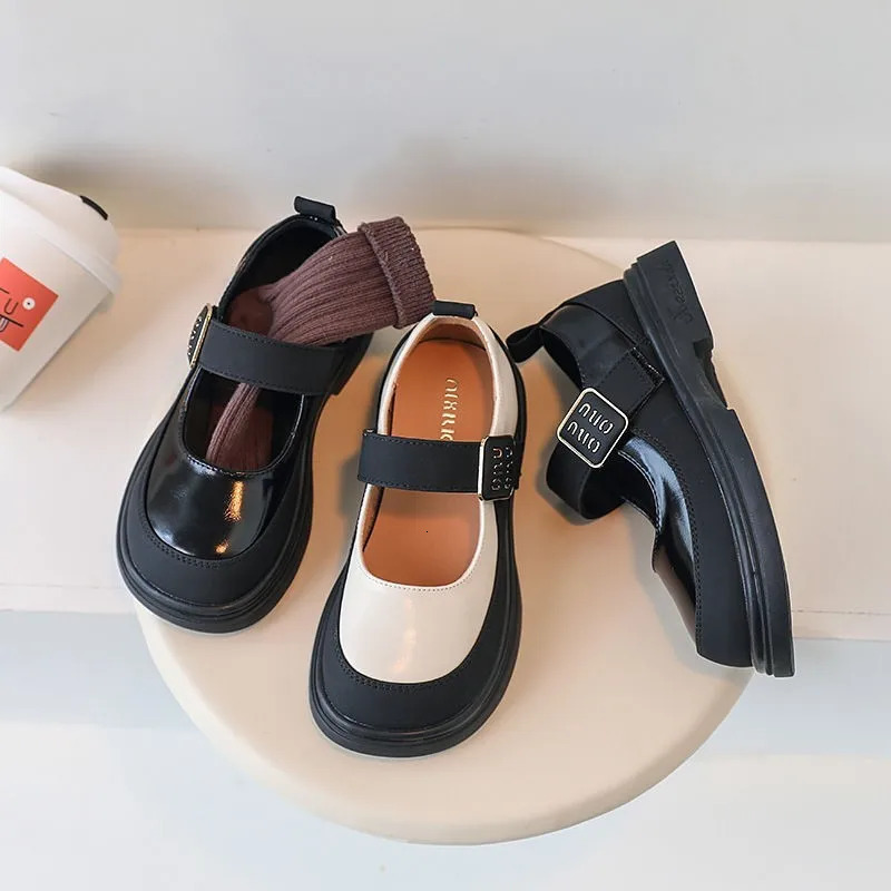 Girls Leather Shoes for School Party Wedding Fashion Elegant Children Mary Janes Pu Leather Loafers Princess Kids Moccasins 240717