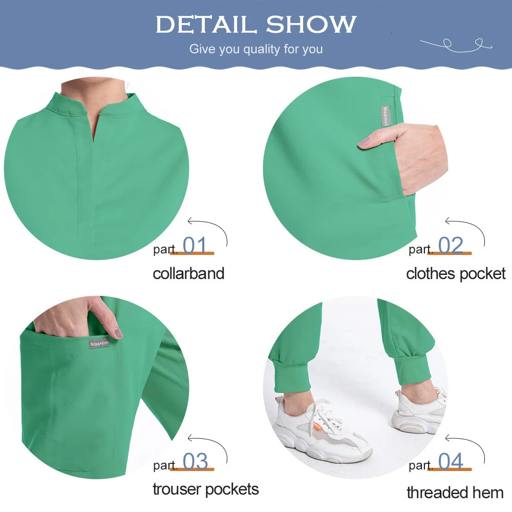 High Quality Uniforms Women Scrubs Sets Nursing Accessories Hospital Beauty Salon Spa Work Clothes Suit Gowns 240715