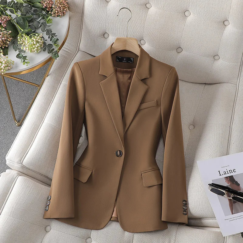 ZJYT Elegant Chic Blazer Mujer Women Coat Jacket Office Lady Casual Outerwears Veste Femme Autumn Korean Fashion Casaco 240712