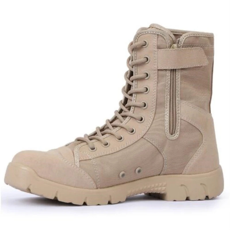 Men Boots Lace Up Waterproof Outdoor Botas Breathable Canvas Camouflage Tactical Combat Desert Ankle Shoes D139 240708