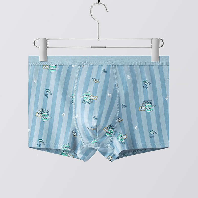 New Trendy Men's Underwear Made of Cotton for Teenagers, with A Flat Waist and Breathable Crotch at All Four Corners. Men's Shorts Designer 