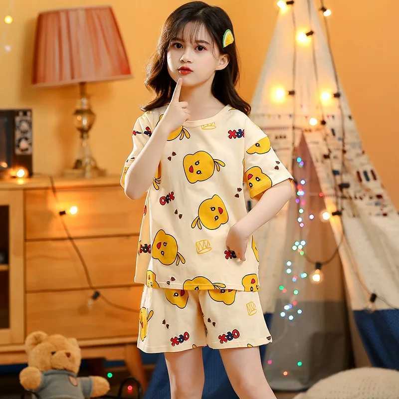 2 4 6 8 10 Year Childrens Pajama Set Childrens Summer Pajamas Cotton Boys Pajamas Baby Pajamas Short Sleeve Girls PajamasW240716
